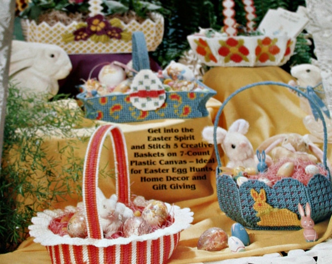 Easter Baskets Plastic Canvas Easter Basket Pattern From the Etsy