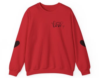Heart Sleeve Love Crewneck sweatshirt | heart sleeves graphic