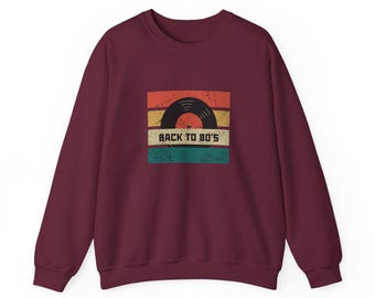 Back to 80s Crewneck Sweatshirt | Retro 1980s Neon Design