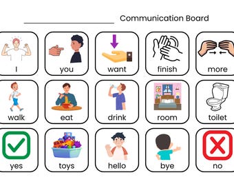 Druckbare Kommunikationstafel für nonverbale oder autistische Lernende | Visuelle Unterstützung | PECS-inspiriert | Logopädie