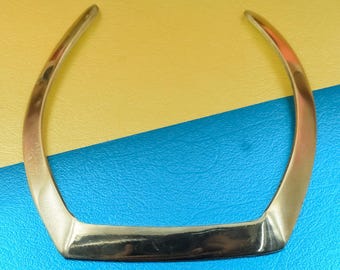 Minimalist Brass Collar Necklace | Handmade Geometric Torque Choker for Women | Modern Statement Jewelry | Polished Gift from Jaipur