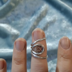 Silver Splint Ring, Spiral Wire Joint Support, Swan Neck Deformity Ring, Adjustable Arthritis Jewelry, Handmade Finger Splint
