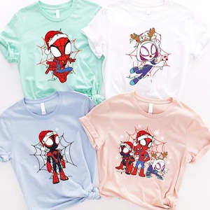 Spidey And His Amazing Friends Christmas Shirt, Spidey Matching Holiday Shirts, Christmas Disney Spidey Shirt, Ghost Spider, Miles Morales
