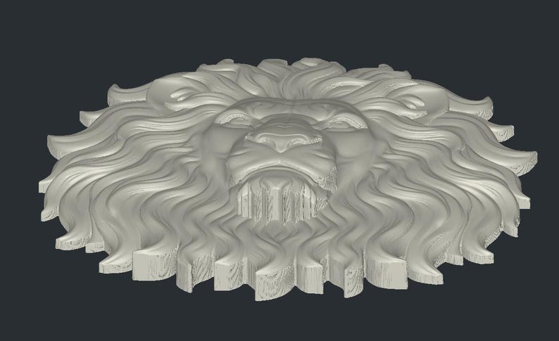 Majestic Lion Head Bas Relief STL | Detailed Animal Sculpture (digital ...