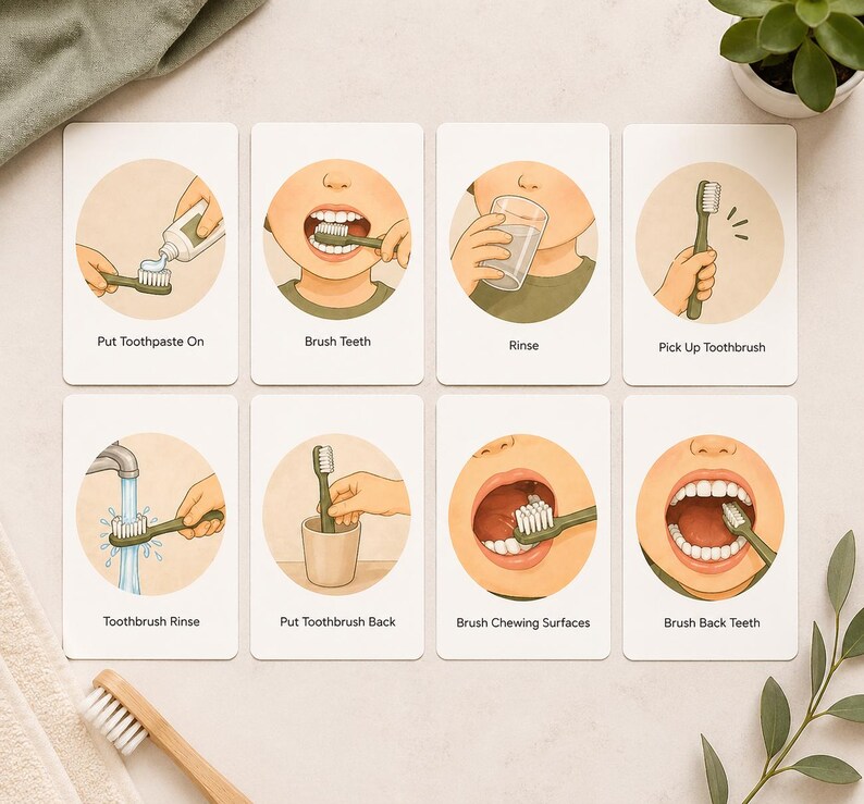 Visual Schedule for Teeth Brushing Kids Printable | Tooth Brushing ...