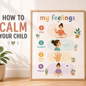 Angry Child Help Printable, My Feelings Poster for Kids, Calm Down Chart, Emotional Regulation Poster, Big Feelings Printable, Mindfulness