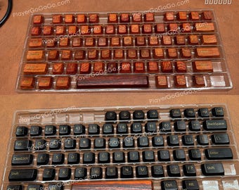 Äkta trätangentset med metallpulver, 61 / 87 / 96 / 108 Rosenträ / Valnöt / Sandelträ / Blackwood / Golden Phoebe anpassade tangentknappar