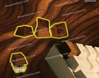 Full Body Real Walnut Wood Keycap for All Keys * Single One, Custom OEM Profile Wood Keycap for Mechanical Keyboard Space Bar Tab ESC Enter
