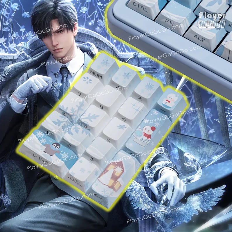 Snowflake Computer Key Caps Love and Deepspace Zayne Fanart Keycap Set – Zayne LAD 130 PBT Dye ...