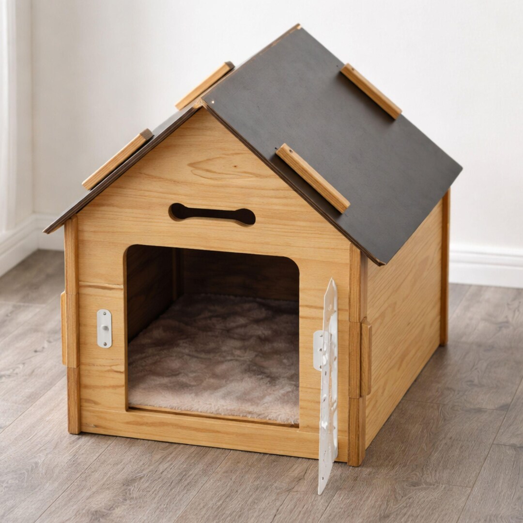 Indoor Dog House for Small Dogs & Cats, Wooden Pet House - Etsy