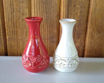 Vintage Miniature Art Deco Bud Vases, Small Bud Vases, Small Flower Vases