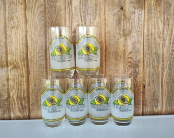 Vintage Country Time Lemonade Glasses, Set of 6, Lemonade Drinking Glasses