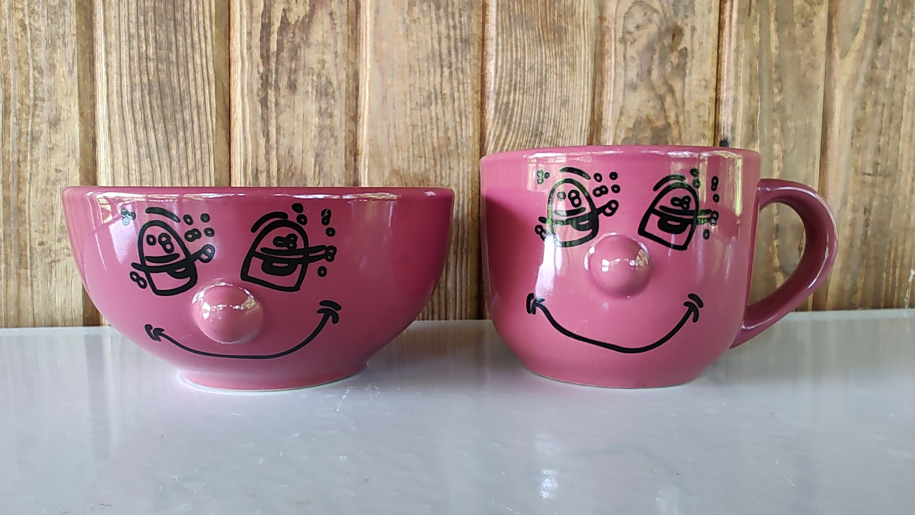 Vintage Dolce Vita Face Bowl and Cup Funny Face Bowl and Cup Etsy