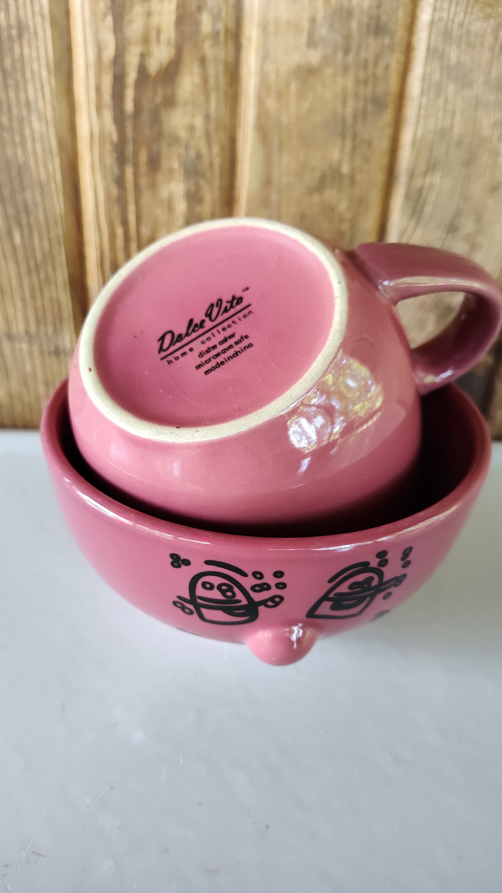 Vintage Dolce Vita Face Bowl and Cup Funny Face Bowl and Cup Etsy