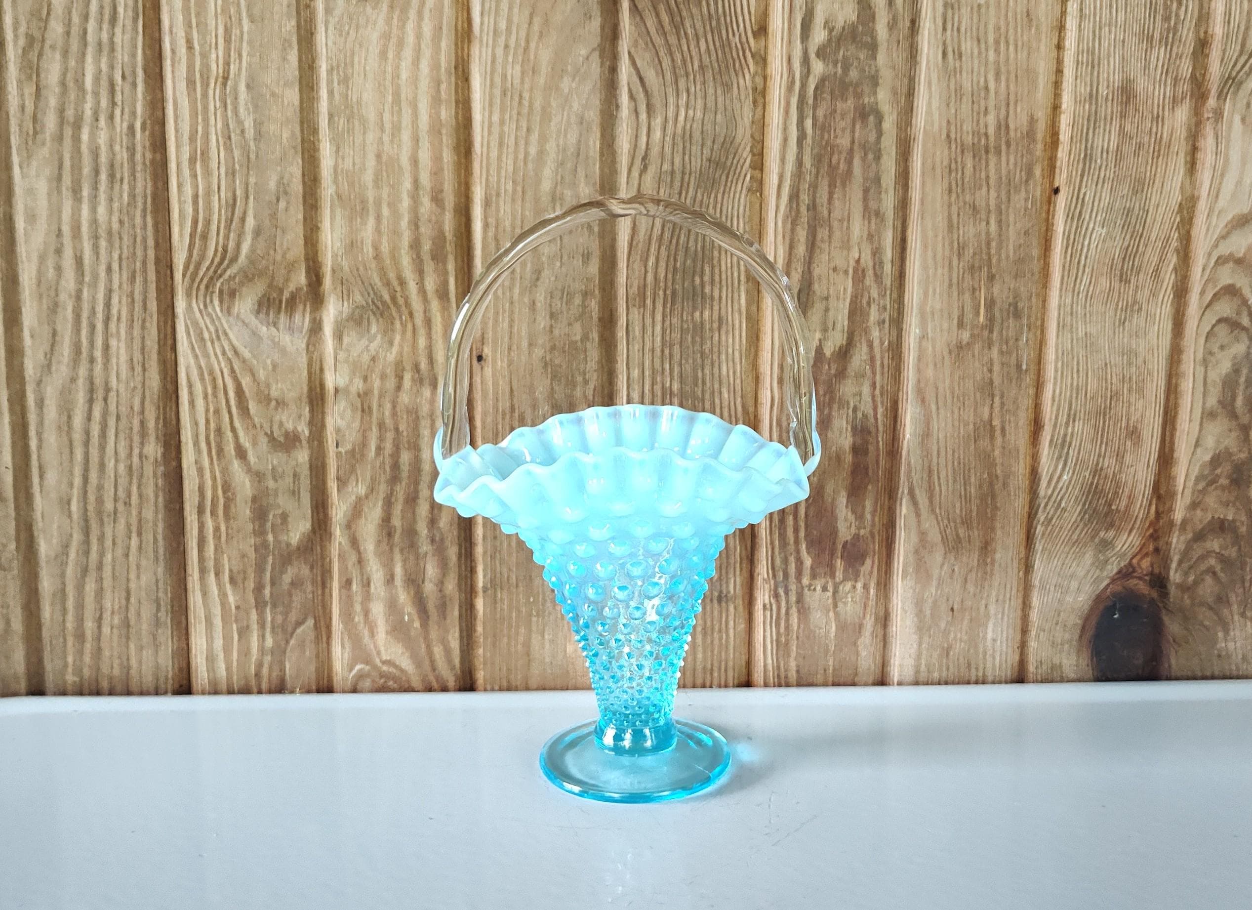 Fenton Blue Basket - Etsy