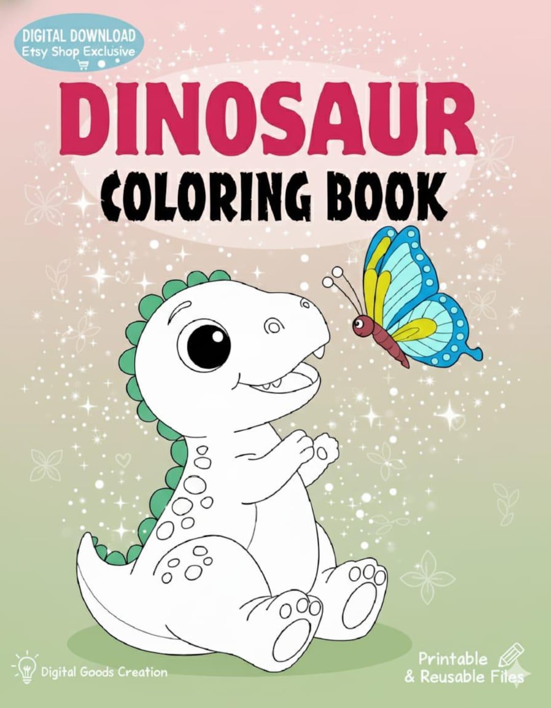 Dinosaur Coloring Book | 22 Pages Prehistoric Art (digital Download) - Etsy