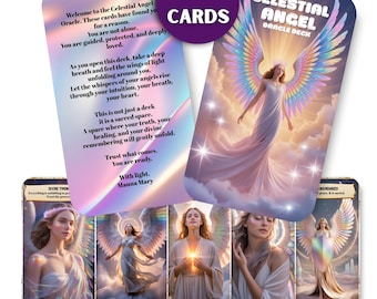 Baralho Oráculo dos Anjos Celestiais – 56 cartas digitais de anjos para orientação espiritual, cura intuitiva e conexão divina.