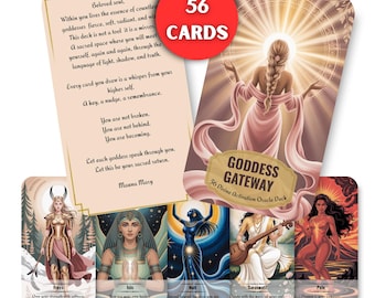 Goddess Gateway Oracle Deck – 56 Divine Feminine Cards for Intuition, Healing & Spiritual Guidance (Digital Download)