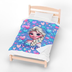 Disney Frozen Velvet Plüschdecke, Elsa Hallo Dort Werfen, Kinderbettwäsche, Wohnkultur, Disneyland Prinzessin Decke Bild 4