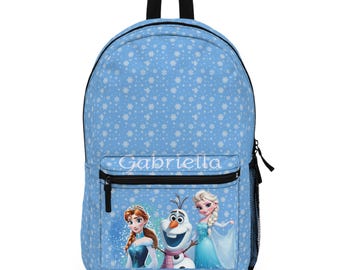 Personalized Backpack -  Elsa Anna And Olaf Frozen Princess Disney Princess