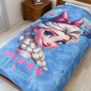 Disney Frozen Velvet Plüschdecke, Elsa Hallo Dort Werfen, Kinderbettwäsche, Wohnkultur, Disneyland Prinzessin Decke Bild 1