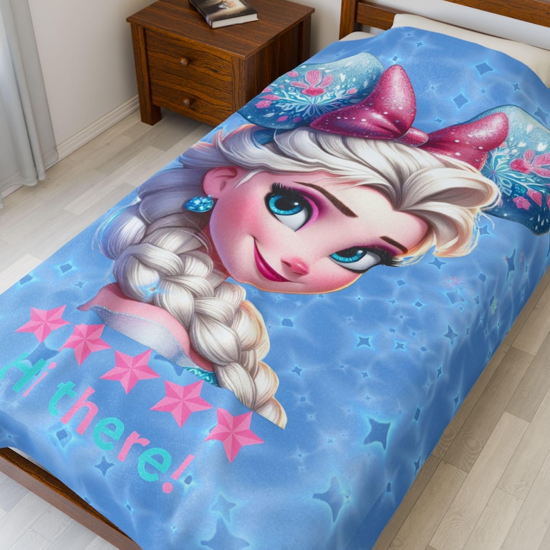 Disney Frozen Velvet Plüschdecke, Elsa Hallo Dort Werfen, Kinderbettwäsche, Wohnkultur, Disneyland Prinzessin Decke Bild 1