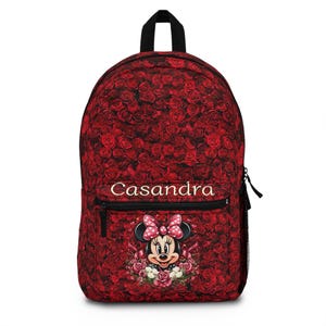 Personalized Backpack - Minnie Mouse Rose Lover image 1