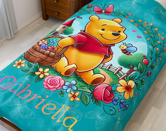 Personalisierte Winnie Puuh Plüsch Decke, Disney Kinderbettwäsche