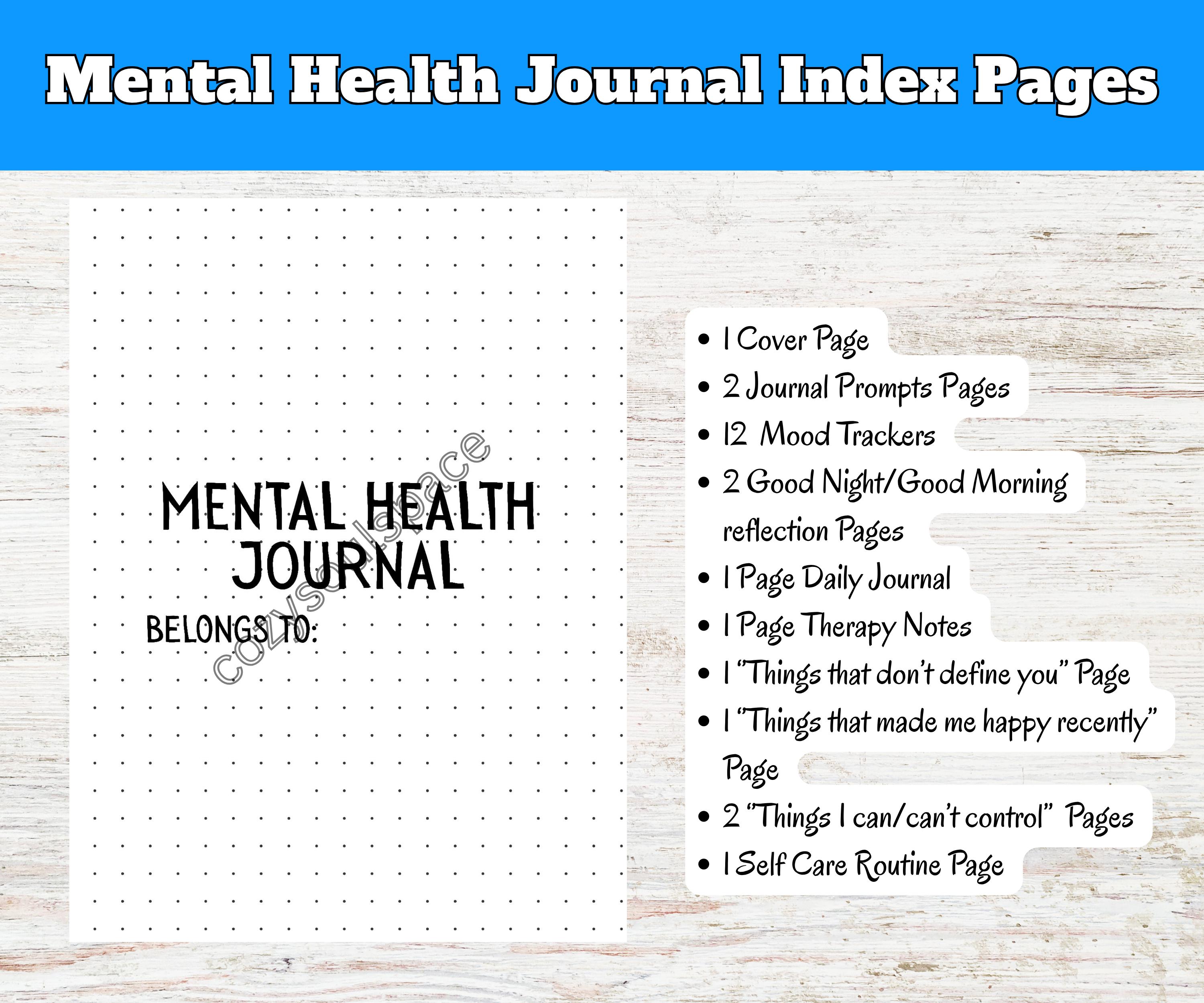 Printable Mental Health Journal | 24+ Self-care Pages | Therapy Notes ...