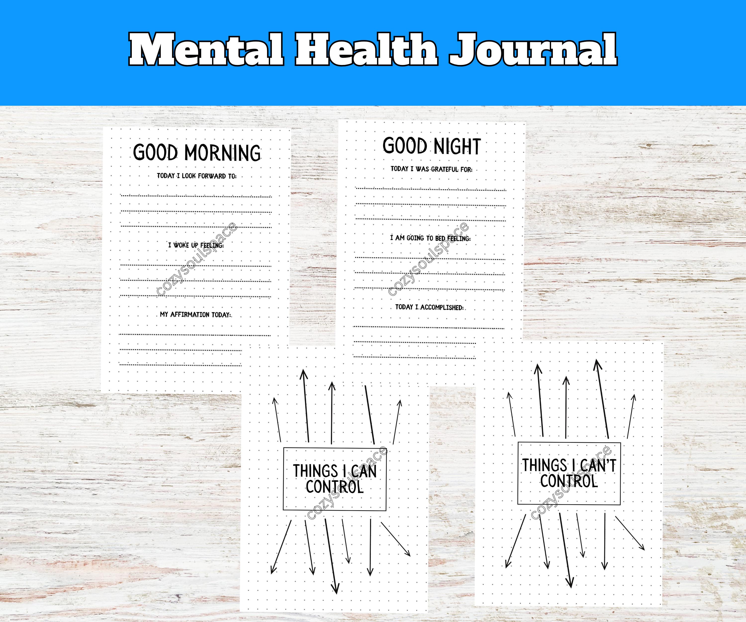 Printable Mental Health Journal | 24+ Self-care Pages | Therapy Notes ...