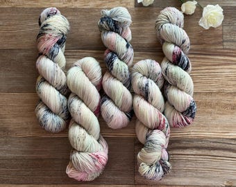 Rosewood Confetti Signature Skein | 100g Sock Weight Hand-dyed Yarn | Colorway From The Porcelain Petals Mini Set | Sock Merino & Nylon