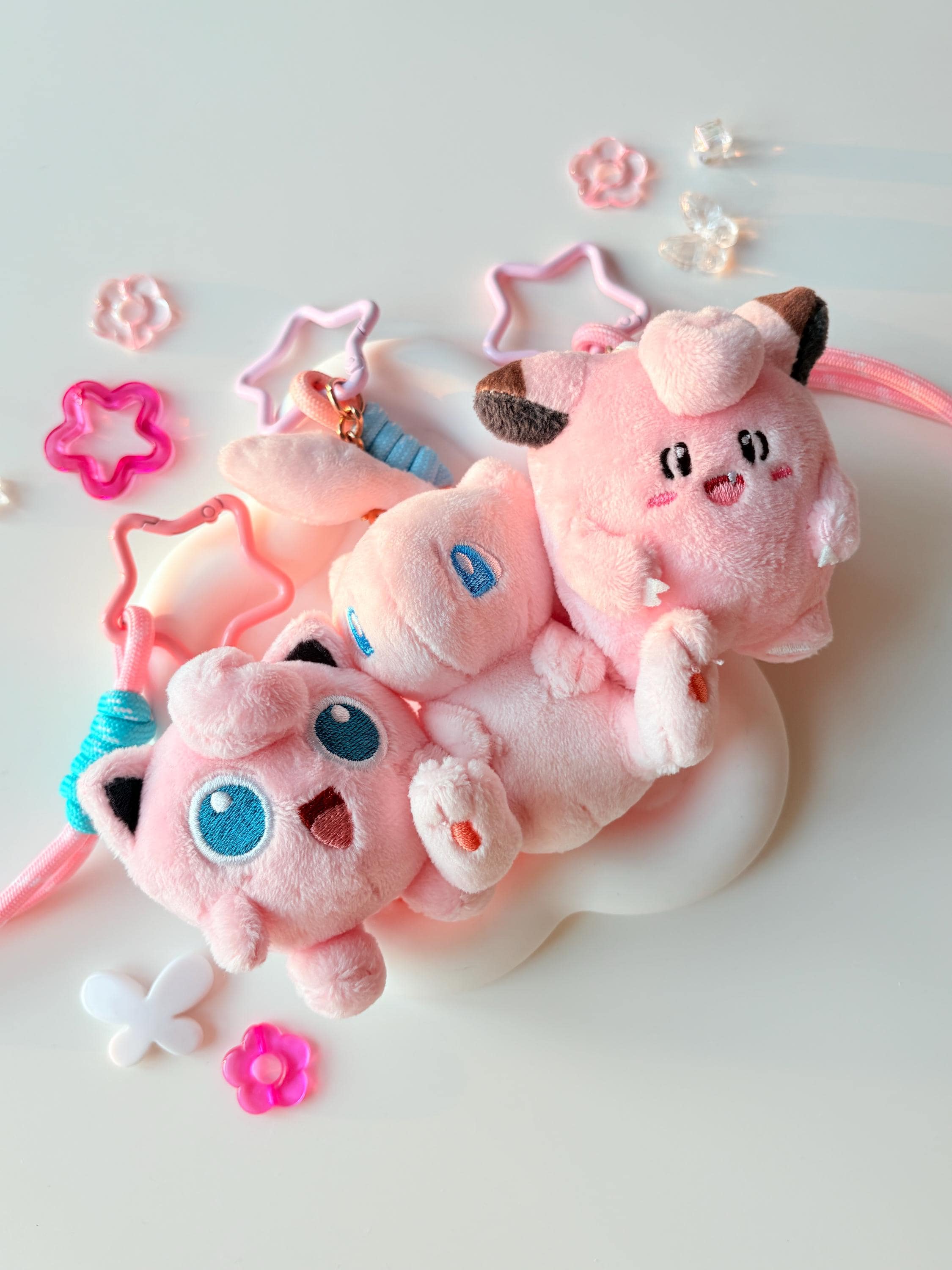 Jigglypuff, Mew, Clefairy Plushie Keychain | Juminocore Bag Charm