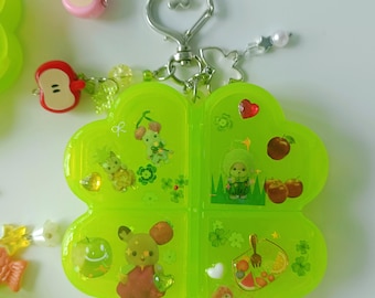 Heisei Retro Lucky Clover Organiser: Kawaii Trinket Bag Charm