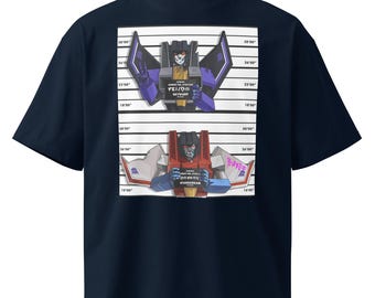 T-shirt oversize en coton bio sur le thème des Transformers - Modèle unisexe à col haut
