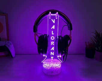 Custom Name Led Headphone Stand-Streamer Headset Holder-Gamertag Led Light Sign-Headphone Holder-Gamer Room Decor-Christmas Gifts for Gamers