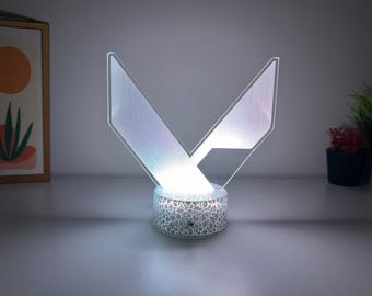 Valorant Logo Night Light-Gamer Decor Gift-Gamer Desk Accessory-Gamer Bedside lamp-Gaming Setup-Desk Organizer for Gamers-Gamer Xmas Gift