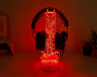 RGB led-koptelefoonstandaard voor gamer-gamingheadsethouder-gamekamerdecoratie-kerst gamercadeaus voor vriend gamer kids-headsethouder