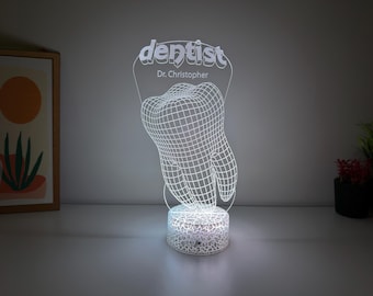 Personalized Dentist Gift-Custom Name Dentist Lamp-Dental Student Gift-Dentist Graduation Gift-Dentist Office Sign-Doctor Gifts-Xmas Gifts