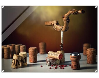 Wine Cork Still Life Print: Rustic Kitchen Decor