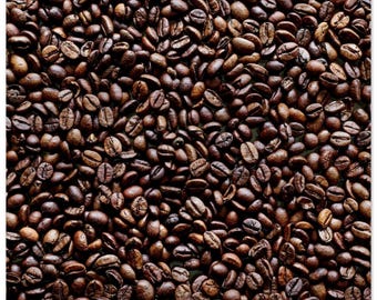 Roasted Coffee Beans Print: Rustic Kitchen Cafe Wall Art