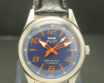 Reloj vintage HMT Pilot de cuerda manual para hombre.