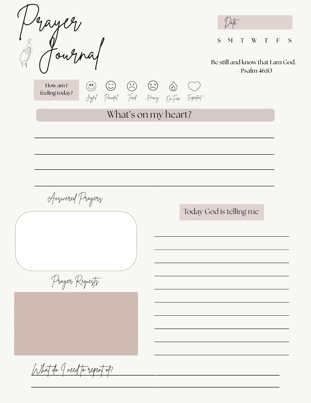 Faith Journal Bundle | Bible Study Guide, Prayer Journal, Sermon Notes ...
