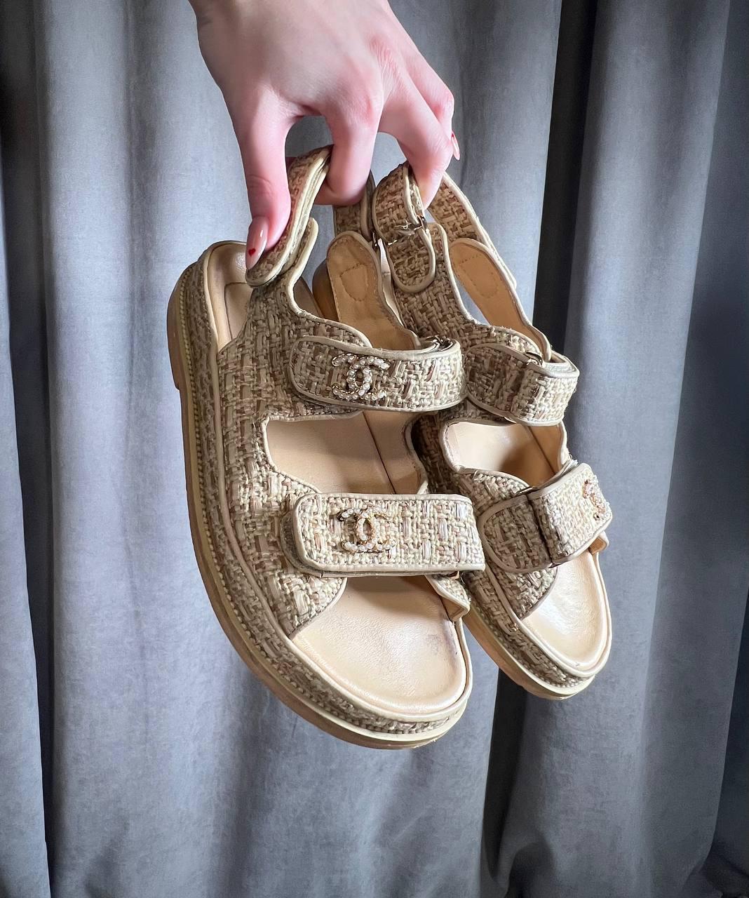 Chanel Vintage Sandals - Etsy