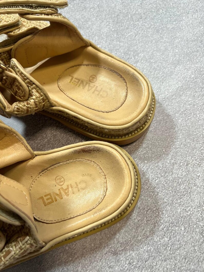 Chanel Vintage Collectible Sandals Rare image 13