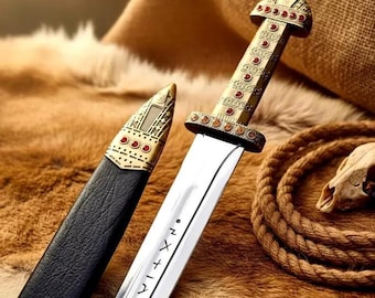 Handmade King Ragnar Lothbrok Viking Sword - Authentic Norse Replica with Scabbard - Custom Crafted for Collectors, Display & Occasions