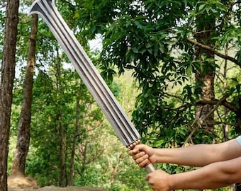 Handmade Konda Ikakalaka Sword 40" | Large African Tribal Design | Hand Forged Collectible Decorative Sword | Unique Gift for Him