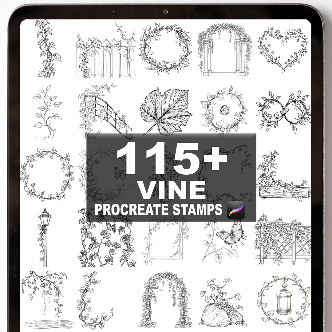 115+ Procreate Vine Brushes | Procreate Stamps | Instant Digital ...