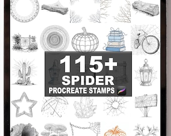 Plus de 115 brosses Procreate toile d'araignée | Procréer des timbres | Téléchargement numérique instantané