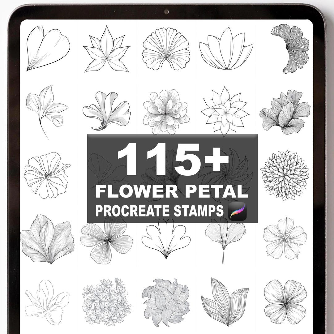 115+ Procreate Flower Petal Brushes | Procreate Stamps | Instant ...