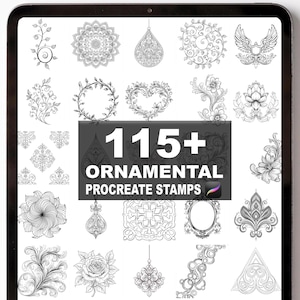 Más de 115 pinceles ornamentales para Procreate / Sellos para Procreate / Descarga digital instantánea